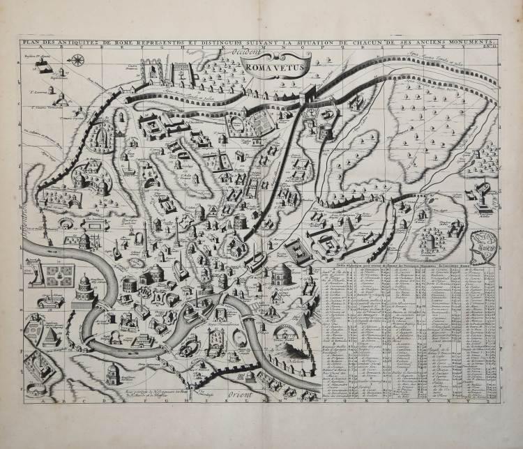 Roma Vetus - Plan des Antiquitez de Rome Representees et Distinguees ...