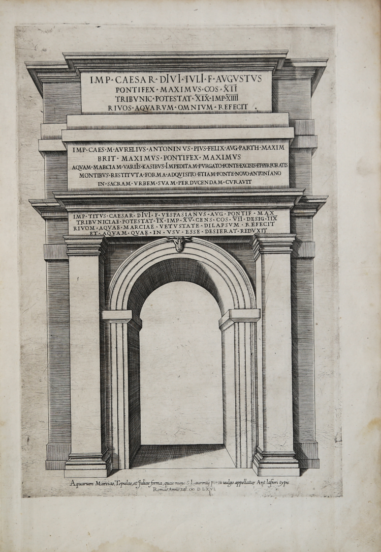 Aquarum Marciae, Tepulae, et Juliae forma, quae nunc S. Laurentij porta  uulgo appellatur